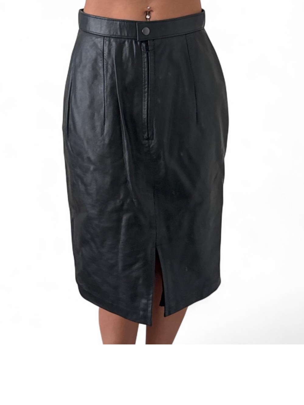 WILSONS LEATHER Black Leather Pencil Skirt - Women's